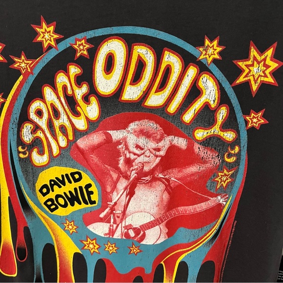 NWT Chaser David Bowie Space Oddity Graphic T-Shirt in Vintage Black Size XSmall - Picture 4 of 11